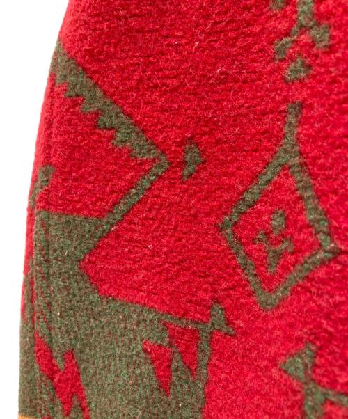 POLO RALPH LAUREN（ポロ・ラルフローレン）POLO RALPH LAUREN (ポロ・ラルフローレン) ネイティブ柄ウールコート レッド サイズ:Mの古着・服飾アイテム