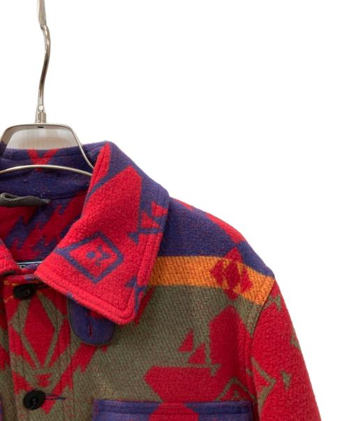 POLO RALPH LAUREN（ポロ・ラルフローレン）POLO RALPH LAUREN (ポロ・ラルフローレン) ネイティブ柄ウールコート レッド サイズ:Mの古着・服飾アイテム