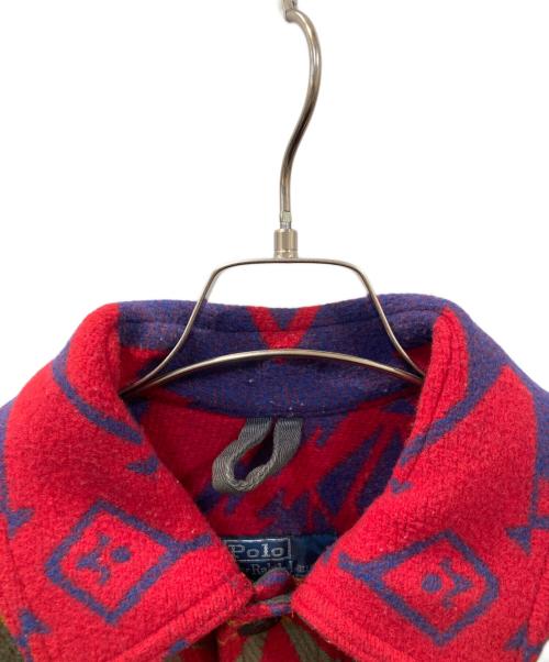 POLO RALPH LAUREN（ポロ・ラルフローレン）POLO RALPH LAUREN (ポロ・ラルフローレン) ネイティブ柄ウールコート レッド サイズ:Mの古着・服飾アイテム