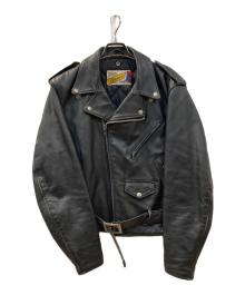 Schott（ショット）の古着「ダブルレザーライダースジャケット」｜ブラック