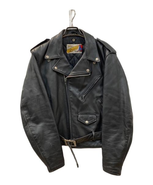 Schott（ショット）Schott (ショット) ダブルレザーライダースジャケット ブラック サイズ:40の古着・服飾アイテム