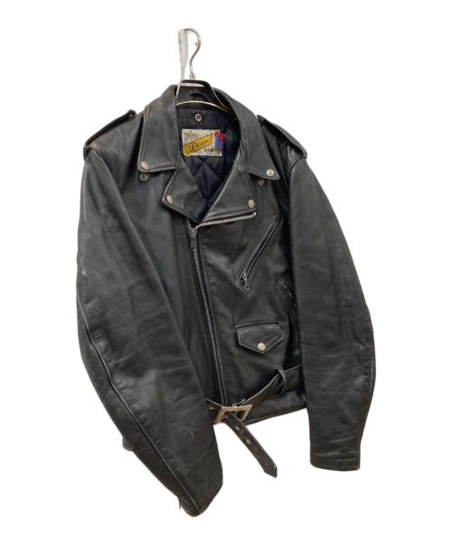 Schott（ショット）Schott (ショット) ダブルレザーライダースジャケット ブラック サイズ:40の古着・服飾アイテム