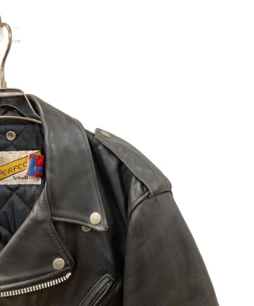 Schott（ショット）Schott (ショット) ダブルレザーライダースジャケット ブラック サイズ:40の古着・服飾アイテム