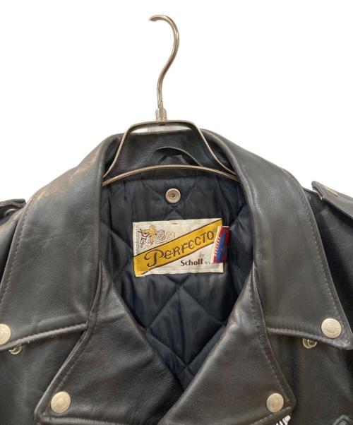 Schott（ショット）Schott (ショット) ダブルレザーライダースジャケット ブラック サイズ:40の古着・服飾アイテム
