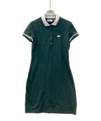 LACOSTEラコステ）の古着「ワイドリブニットカラーポロドレス」｜グリーン