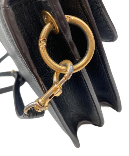 TORY BURCH（トリーバーチ）TORY BURCH (トリーバーチ) レザーフラップショルダーバッグ ブラックの古着・服飾アイテム