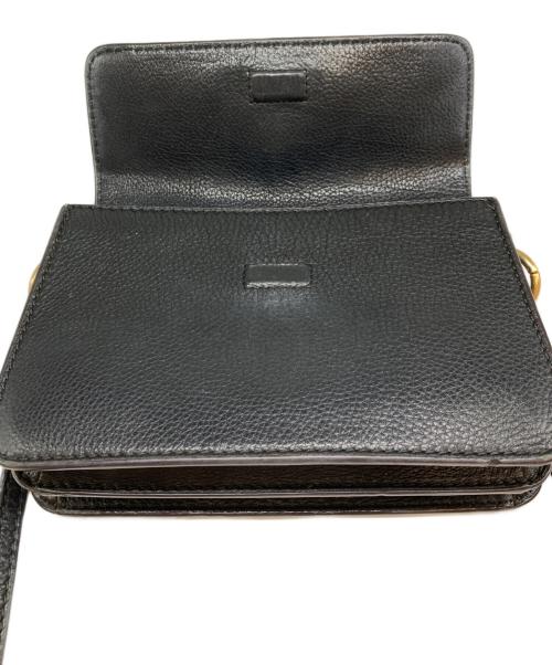 TORY BURCH（トリーバーチ）TORY BURCH (トリーバーチ) レザーフラップショルダーバッグ ブラックの古着・服飾アイテム