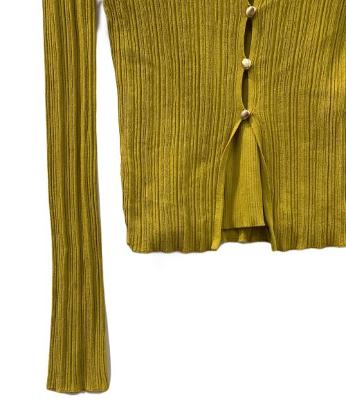 FRAY ID（フレイ アイディー）FRAY ID (フレイ アイディー) リブカーデ＆キャミアンサンブル イエロー サイズ:Fの古着・服飾アイテム