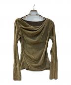 FRAY IDフレイ アイディー）の古着「デコルテタックフロッキーチュールトップス」｜グリーン