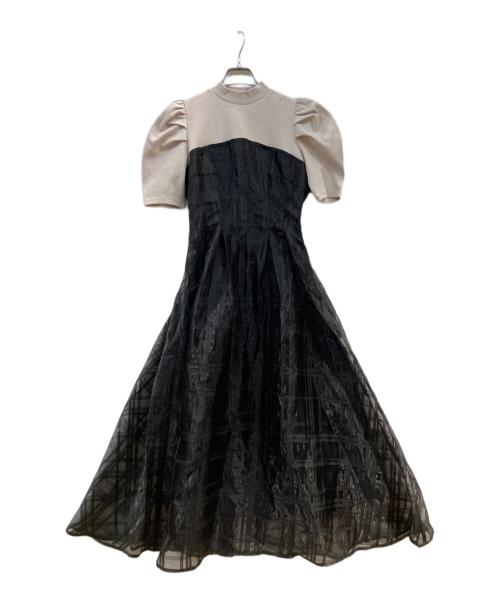 Resexxy（リゼクシー）RESEXXY (リゼクシー) チェックレイヤードフレアワンピース ブラック サイズ:F 未使用品の古着・服飾アイテム