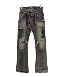 Hysteric Glamour（ヒステリックグラマー）の古着「パッチワークデニムパンツ」｜ブラック