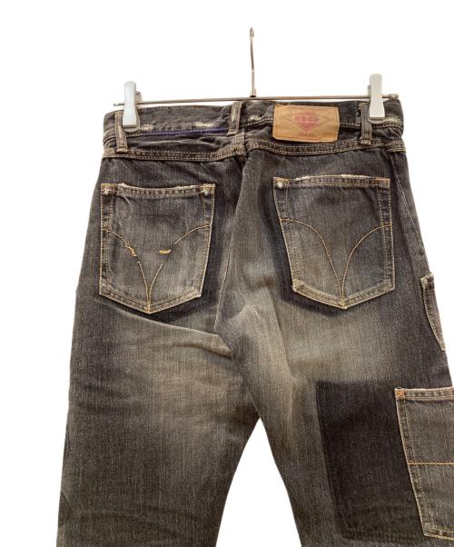 Hysteric Glamour（ヒステリックグラマー）Hysteric Glamour (ヒステリックグラマー) パッチワークデニムパンツ ブラック サイズ:71cmの古着・服飾アイテム