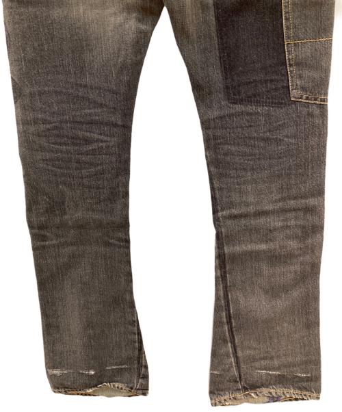 Hysteric Glamour（ヒステリックグラマー）Hysteric Glamour (ヒステリックグラマー) パッチワークデニムパンツ ブラック サイズ:71cmの古着・服飾アイテム