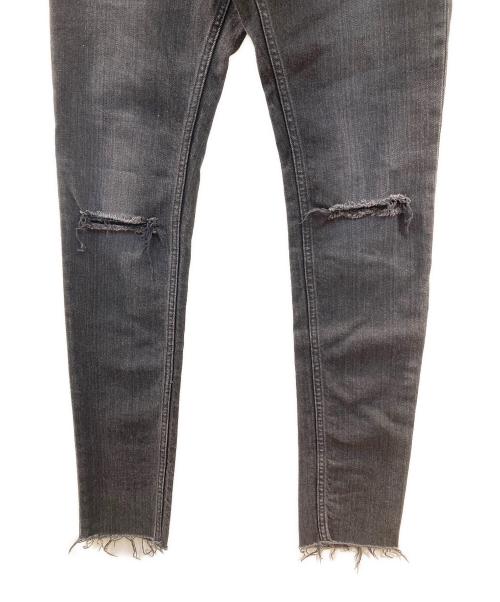 TAKAHIROMIYASHITA TheSoloIst.（タカヒロミヤシタ ザソロイスト）TAKAHIROMIYASHITA TheSoloIst. MINEDENIM (マインデニム) stretch slim tapered knee slit 6 pocket jean ブラック サイズ:73.5cmの古着・服飾アイテム