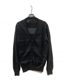 n(n) by NUMBER (N)INE（エヌエヌバイナンバーナイン）の古着「ボーダーカーディガン」｜ブラック