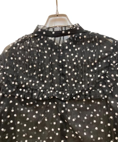 IENA（イエナ）IENA (イエナ) 楊柳フリルピンタックブラウス ブラック×ホワイト サイズ:ーの古着・服飾アイテム