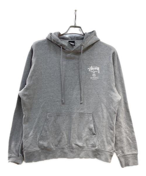 stussy（ステューシー）stussy (ステューシー) プルオーバーパーカー グレー サイズ:Mの古着・服飾アイテム