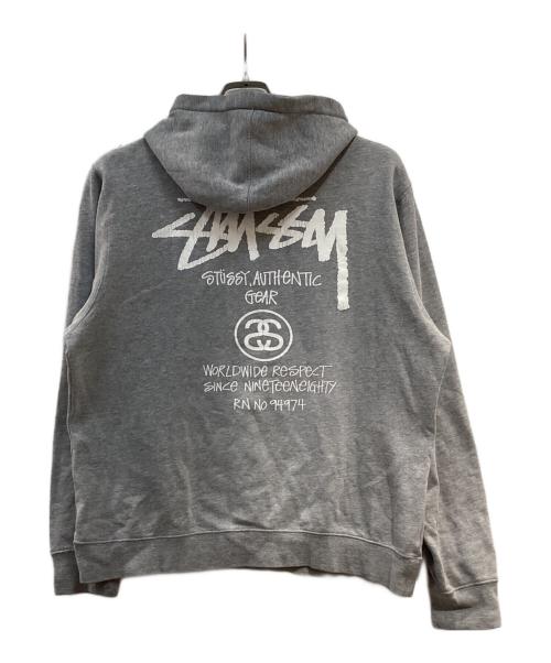 stussy（ステューシー）stussy (ステューシー) プルオーバーパーカー グレー サイズ:Mの古着・服飾アイテム