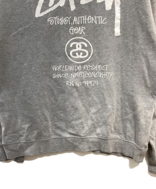 stussy（ステューシー）stussy (ステューシー) プルオーバーパーカー グレー サイズ:Mの古着・服飾アイテム