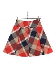 BLUE LABEL CRESTBRIDGE（ブルーレーベルクレストブリッジ）の古着「スカート」｜レッド×ネイビー
