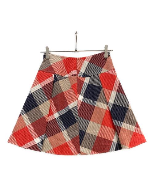 BLUE LABEL CRESTBRIDGE（ブルーレーベルクレストブリッジ）BLUE LABEL CRESTBRIDGE (ブルーレーベルクレストブリッジ) スカート レッド×ネイビー サイズ:36の古着・服飾アイテム