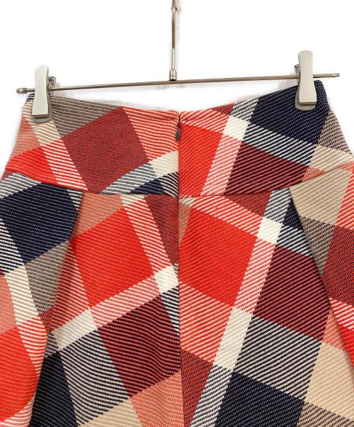 BLUE LABEL CRESTBRIDGE（ブルーレーベルクレストブリッジ）BLUE LABEL CRESTBRIDGE (ブルーレーベルクレストブリッジ) スカート レッド×ネイビー サイズ:36の古着・服飾アイテム