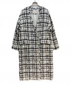 GRACE CLASSグレースクラス）の古着「チェックツイードコート」｜ホワイト