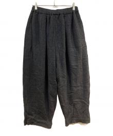 tumugu（ツムグ）の古着「ウールガーゼ縮絨加工 ギャザーパンツ」｜グレー