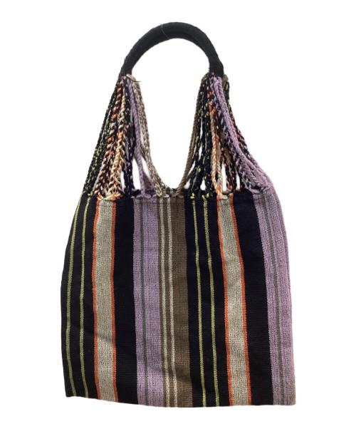 MARNI（マルニ）MARNI (マルニ) フラワーカフェ トートバッグ ブラック×パープルの古着・服飾アイテム