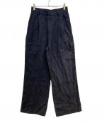 DEUXIEME CLASSEドゥーズィエム クラス）の古着「OGLINEN タックパンツ」｜ブラック