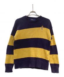 POLO RALPH LAUREN（ポロ・ラルフローレン）の古着「ボーダーニット」｜ネイビー×イエロー