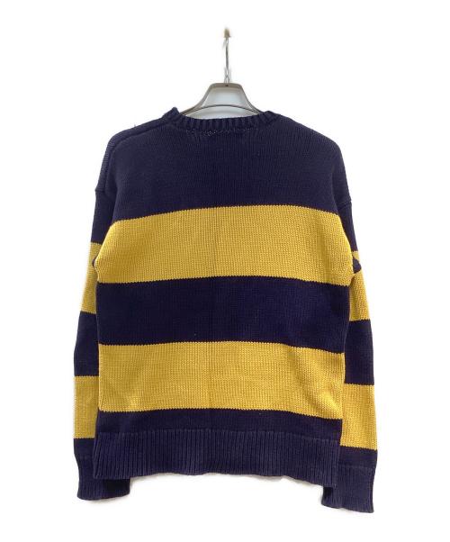 POLO RALPH LAUREN（ポロ・ラルフローレン）POLO RALPH LAUREN (ポロ・ラルフローレン) ボーダーニット ネイビー×イエロー サイズ:Mの古着・服飾アイテム