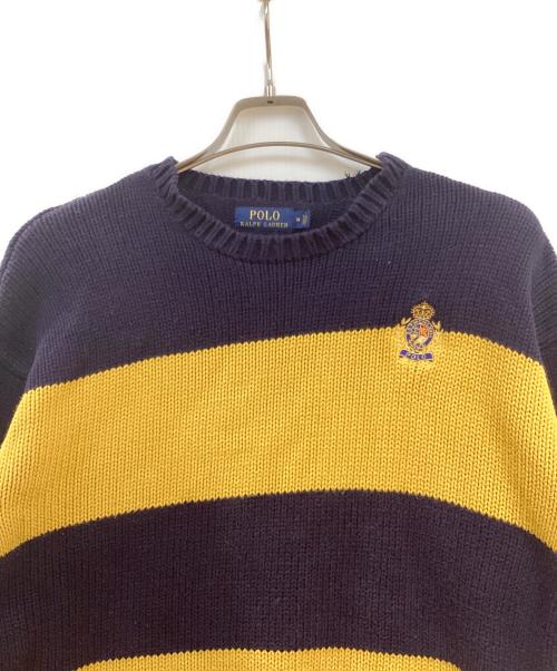 POLO RALPH LAUREN（ポロ・ラルフローレン）POLO RALPH LAUREN (ポロ・ラルフローレン) ボーダーニット ネイビー×イエロー サイズ:Mの古着・服飾アイテム