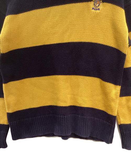 POLO RALPH LAUREN（ポロ・ラルフローレン）POLO RALPH LAUREN (ポロ・ラルフローレン) ボーダーニット ネイビー×イエロー サイズ:Mの古着・服飾アイテム