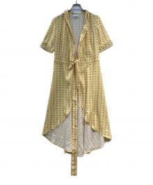 GANNI（ガニー）の古着「フローラルプリントラップワンピース」｜イエロー