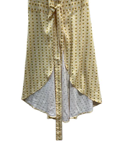 GANNI（ガニー）Ganni (ガニー) フローラルプリントラップワンピース イエロー サイズ:36の古着・服飾アイテム