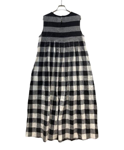 journal standard luxe（ジャーナルスタンダード ラックス）JOURNAL STANDARD LUXE (ジャーナルスタンダード ラックス) CLワッシャーノースリーブタックワンピース ブラック×ホワイト サイズ:ーの古着・服飾アイテム