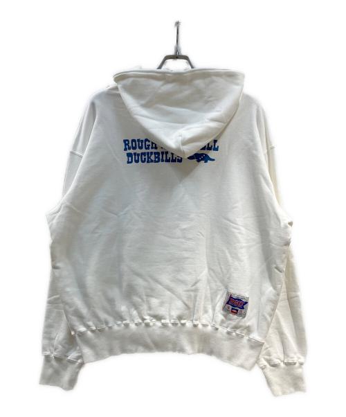 rough & swell（ラフアンドスウェル）rough & swell (ラフアンドスウェル) BE QUIET HOODIE ホワイト サイズ:XLの古着・服飾アイテム