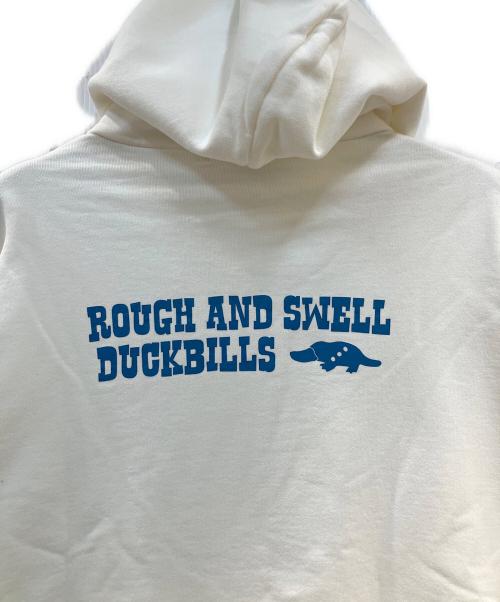 rough & swell（ラフアンドスウェル）rough & swell (ラフアンドスウェル) BE QUIET HOODIE ホワイト サイズ:XLの古着・服飾アイテム
