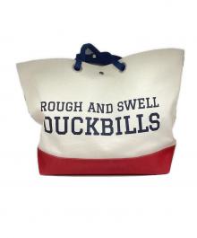 rough & swell（ラフアンドスウェル）の古着「キャンバストートバッグ」｜アイボリー×ネイビー