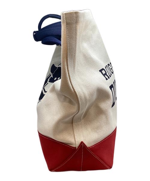 rough & swell（ラフアンドスウェル）rough & swell (ラフアンドスウェル) キャンバストートバッグ アイボリー×ネイビーの古着・服飾アイテム