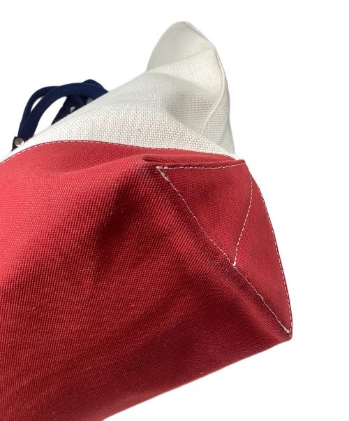 rough & swell（ラフアンドスウェル）rough & swell (ラフアンドスウェル) キャンバストートバッグ アイボリー×ネイビーの古着・服飾アイテム