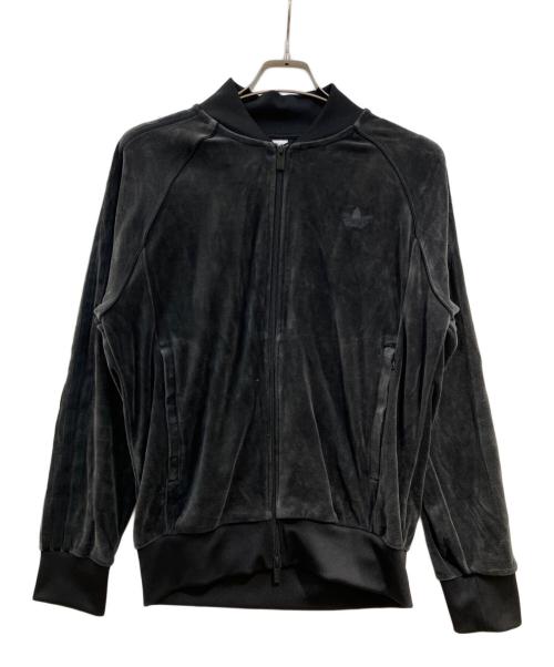 adidas（アディダス）adidas (アディダス) SST アディカラー ベロア トラックトップ グレー×ブラック サイズ:XLの古着・服飾アイテム