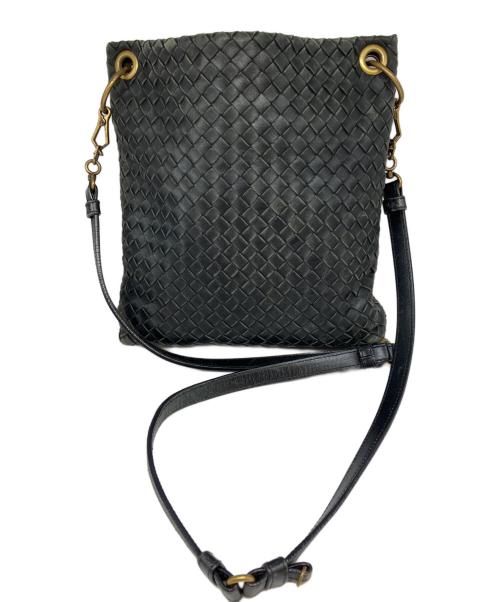 BOTTEGA VENETA（ボッテガベネタ）BOTTEGA VENETA (ボッテガベネタ) イントレチャートショルダーバッグ ブラックの古着・服飾アイテム