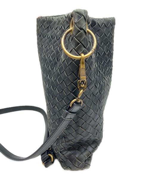 BOTTEGA VENETA（ボッテガベネタ）BOTTEGA VENETA (ボッテガベネタ) イントレチャートショルダーバッグ ブラックの古着・服飾アイテム