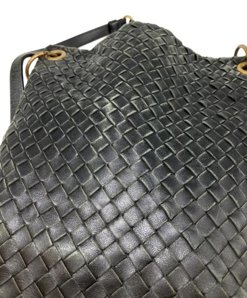 BOTTEGA VENETA（ボッテガベネタ）BOTTEGA VENETA (ボッテガベネタ) イントレチャートショルダーバッグ ブラックの古着・服飾アイテム