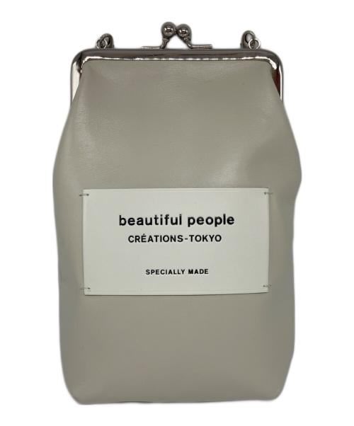 beautiful people（ビューティフルピープル）beautiful people (ビューティフルピープル) mini clasp pouch ホワイトの古着・服飾アイテム
