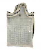 beautiful peopleビューティフルピープル）の古着「plaid vinyl logo tape shoulder bag」｜ホワイト