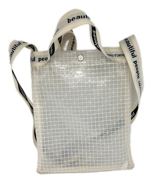 beautiful people（ビューティフルピープル）beautiful people (ビューティフルピープル) plaid vinyl logo tape shoulder bag ホワイトの古着・服飾アイテム