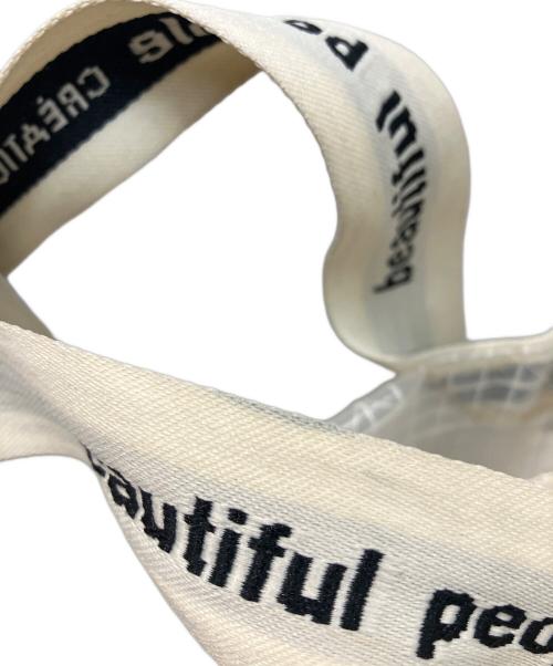 beautiful people（ビューティフルピープル）beautiful people (ビューティフルピープル) plaid vinyl logo tape shoulder bag ホワイトの古着・服飾アイテム